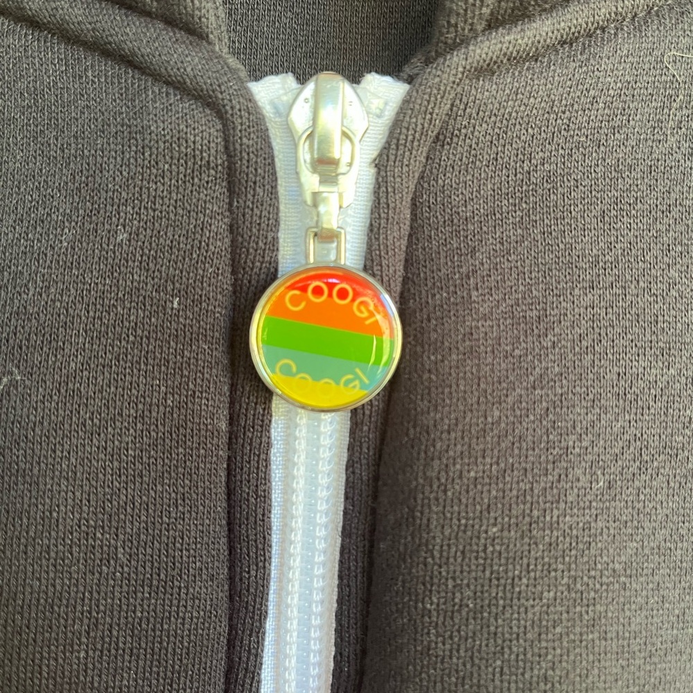 COOGI Black Zip Up Hoodie with Multicolor Patch - Picture 5 of 9